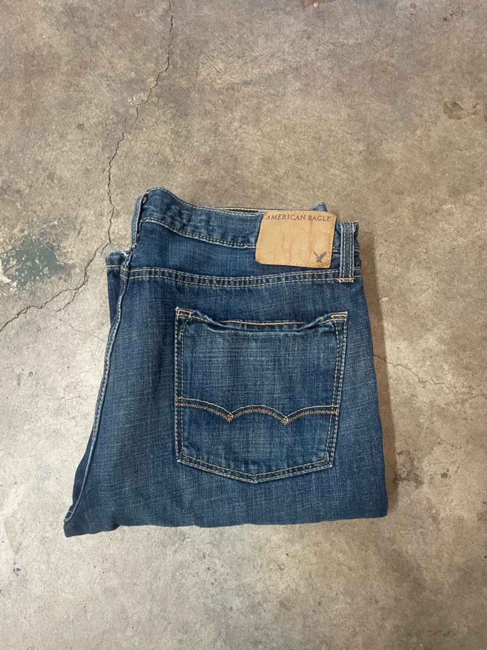 American Eagle Outfitters Men's Dark Blue Bootcut Jeans